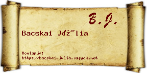 Bacskai Júlia névjegykártya