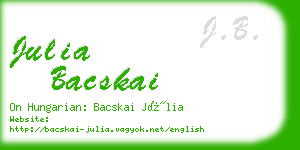 julia bacskai business card